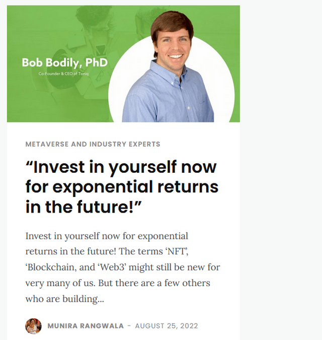 “Invest in yourself now for exponential returns in the future!”