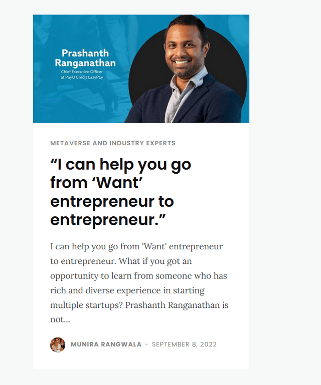 “I can help you go from ‘Want’ entrepreneur to entrepreneur.”